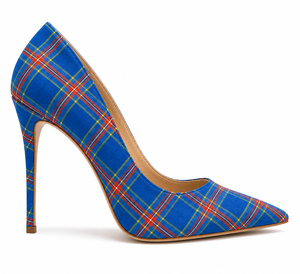 Escarpins à talons aiguilles à carreaux pour femmes, bout pointu, motif tartan, personnalisables, fabrication écossaise de haute qualité pour mariages et soirées - Product Image 1