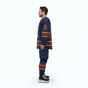 Maillot de hockey sur glace NCAA vintage personnalisé en maille solide, authentique, à lacets, coupe ample pour homme, automne/hiver - Product Image 3