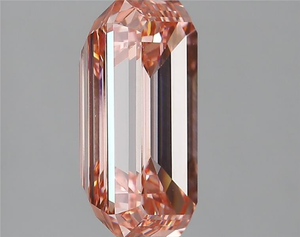Diamant de laboratoire taille émeraude 5,00 carats, rose vif fantaisie, pureté VVS2, excellente taille - Product Image 2