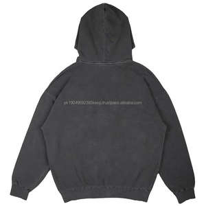   Sudaderas con Capucha para Hombre y Mujer 2026, Negras, de Algodón Grueso, Personalizadas, con Lavado Ácido, Estilo Vintage, Servicio OEM, Técnica de Teñido Liso - Product Image 2