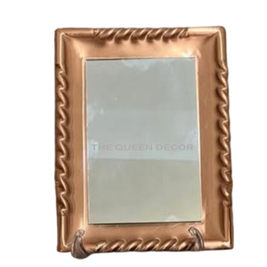 Cadres photo rectangulaires en métal, design haut de gamme, faits main, avec chaîne en or rose, pour mariages, fêtes et cadeaux de pendaison de crémaillère pour le salon - Product Image 2