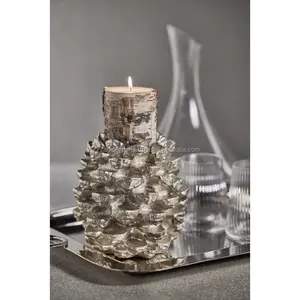 Luxury Handmade Christmas <b>Candlestick</b> <b>Holder</b> with Natural <b>Wood</b> Finish Metal Contemporary Home Decor From Zahid Exports - Product Image 2