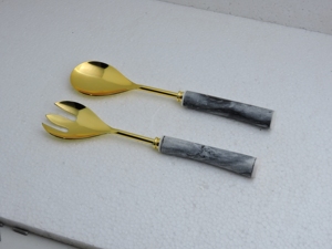 Juego de recipientes para ensalada de acero inoxidable con asas de resina para colecciones de entretenimiento de temporada e importadores de artículos para el hogar, exportación al por mayor. - Product Image 1