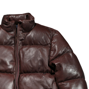 Chaqueta de Invierno Acolchada de Cuero para Hombre, Diseño Personalizado, con Logotipo Bordado en la Parte Delantera, Estilo Puff, Talla Grande, Venta al Por Mayor OEM - Product Image 6