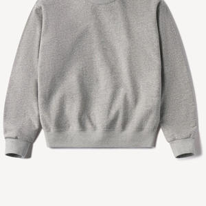 Sweat-shirt gris chiné à col montant avec coutures raglan aux épaules, manches longues et ourlet côtelé froncé – Vêtement décontracté - Product Image 3