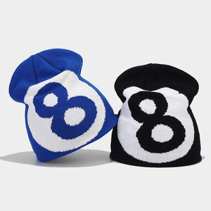 Bonnet tricoté Rybic Sports avec logo numéro 8, bonnets personnalisés avec logo, bonnets amples et chauds, bonnets jacquard personnalisés - Product Image 2