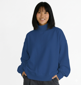 Sudadera con Cuello Alto, Logotipo Estampado en la Parte Delantera, Forro Polar de Poliéster/Algodón, Tejido Premium, Servicio OEM, Moda Casual de Otoño - Product Image 1