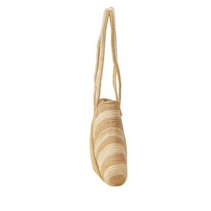 Sac à bandoulière fantaisie en jute tressé fait main pour femme, motif vague diagonale, fermeture éclair, vente en gros - Product Image 3