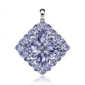 Pendentif en or massif 14 carats à grappe radiale pour bijoux fins unisexes, couleur or blanc, luxe certifié, personnalisable OEM ODM, vente en gros aux États-Unis - Product Image 4