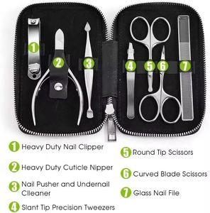 Hot Trend <b>Nail</b> Grooming Essentials 7pcs Manicure <b>Kit</b> Steel Clippers Portable Travel Organizer And All Customization - Product Image 4