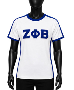 Camiseta Personalizada Zeta Phi Beta para Hombre, 100% Algodón, Cuello Redondo, Manga Corta, Secado Rápido, Letras Griegas, Ropa Casual OEM - Product Image 1