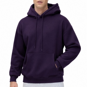 Sweat-shirt à capuche unisexe, coupe classique, 100 % coton molletonné, décontracté, avec poches, pour l'hiver, respirant, tricoté, couleur unie - Product Image 5