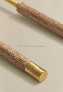 Juego de 2 piezas de Metal y madera para servir, cuchara y tenedor incluye 18/10, accesorios de mesa de comedor para restaurante, Hotel, hogar, comedor - Product Image 3