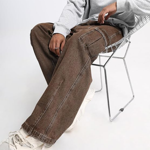 Pantalones Vaqueros Cargo Holgados de Pierna Ancha, Lavado Medio, Algodón, Múltiples Bolsillos, Tiro Medio, Ajuste Holgado, Estilo Hip Hop Y2K Streetwear - Product Image 4
