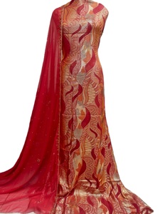 Ensemble de mariée somalien Dirac 3 pièces, tenue traditionnelle en viscose écologique, imprimé floral de luxe, coupe ample, manches cloche longues, spécial - Product Image 3