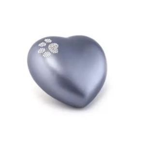 Dark Gray Heart Shaped Cremation Urn Brass <b>Memorial</b> <b>Keepsake</b> Casket for Adult Pet Funeral Home Decoration - Product Image 1