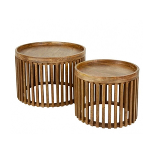Ensemble de tables basses gigognes modernes en bois écologique faites à la main, meubles de salon, design mid-century - Product Image 3