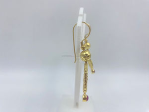 Pendientes colgantes chapados en oro de estilo clásico religioso atemporal elegante turquesa principal para Bodas de mujeres fiestas regalo clásico - Product Image 2