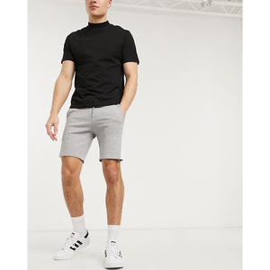 Shorts Bermuda en Coton Gris pour Homme, Taille Mi-Haute, Cordon Élastique, Style Décontracté avec Poches, Tissu Tricoté Respirant - Product Image 4