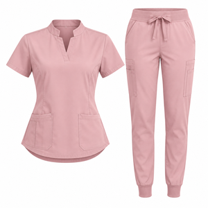 Tenues médicales, uniformes d'infirmières, vêtements personnalisés en polyester et coton à manches courtes, ensembles de blouses chirurgicales pour femmes, hôpital - Product Image 1