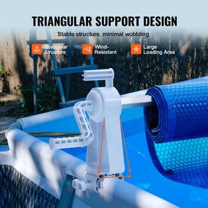 Enrollador de cubierta solar de aluminio de 20 pies para piscinas, con PVC y PC, compatible con piscinas de 3 x 20 pies de ancho - Product Image 4