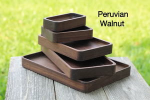 Modernas Bandejas Apilables Rectangulares de Madera Dura de Nogal Negro y Roble para Guardar Objetos - Product Image 4