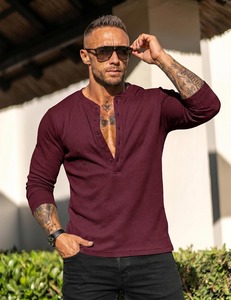 เสื้อยืดวาฟเฟิลถักแขนเต็มพรีเมี่ยมแบบนิ่มเสื้อผ้าแฟชั่นแบบลำลอง - Product Image 5
