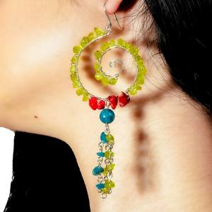 Vente chaude beGems Wholesale Green Shell Boucles d'oreilles pour femmes Bijoux inspirés de la nature du Vietnam - Product Image 4