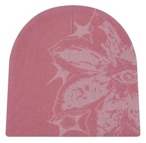 Unisex Knit Beanie Hat with Abstract Pattern Black Base Street Style <b>Winter</b> <b>Cap</b> for Adults 56-58CM Head Circumference - Product Image 2