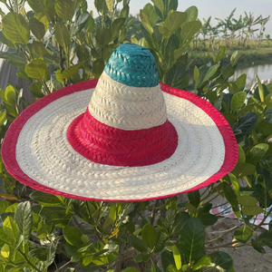 Chapeau de paille classique Sombrero, diamètre 58 cm, idéal pour les fêtes, occasions décontractées, mariages, usage quotidien, cadeau, bar, anniversaire, boîte de nuit, décoration - Product Image 1