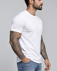 T-shirt décontracté classique pour homme à manches courtes, personnalisé OEM, en jersey vierge, tissu modal, séchage rapide, anti-UV, coupe ample, devant uni - Product Image 2