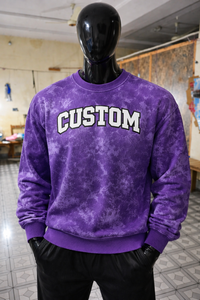 Bulk Wholesale Custom Logo Acid Washed <b>Sweatshirt</b> Oversized Crewneck Pullover Premium Fabric Fashion Streetwear for Men - Product Image 6