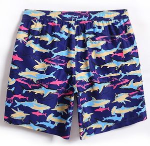 Shorts de bain pour hommes à séchage rapide, imprimés motif requin, avec poches, taille élastique, décontractés - Product Image 4