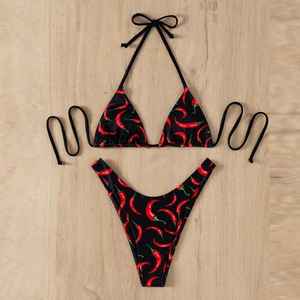 Trendy Sublimation Print Swimsuit Sophisticated Texture High Quality Two Piece Bathing Suit Women Beach Wear <b>Bikini</b> - Product Image 4