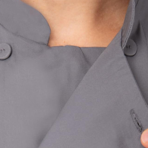 Veste de chef à manches longues, respirante et tissée pour hommes, pour restaurant, cuisine, avec logo et couleur personnalisés. - Product Image 5