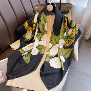Stock Wholesale New Lady Vintage Long Silk <b>Scarf</b> Fashion Pattern 100% Silk Satin Multi-Functional <b>Large</b> Square <b>Scarf</b> - Product Image 3