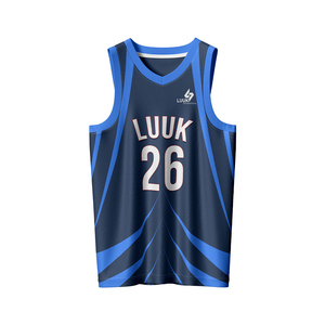 Ensemble de maillot et short de basketball léger à col en V avec motifs imprimés intégraux, anti-humidité, pour adultes - Product Image 2
