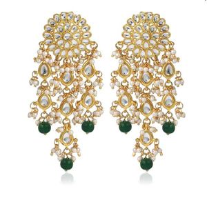 Trendy Platinum Plated Brass Women's Certified Kundan Necklace <b>Stud</b> <b>Earring</b> Set <b>Crystal</b> Rhinestone Engagement Wedding Party - Product Image 3