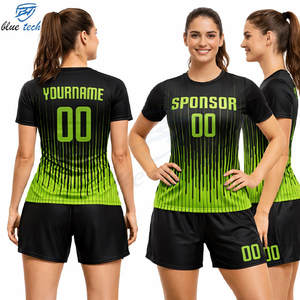 เสื้อทีมหญิงแบบสั่งทำพิเศษ ผ้าโพลีเอสเตอร์พิมพ์ลายแบบซับลิเมชั่น สำหรับฟุตบอล คริกเก็ต ชุดฝึกซ้อม แห้งเร็ว ระบายอากาศได้ดี เสื้อกีฬา - Product Image 3