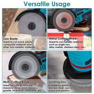 Cordless <b>Mini</b> Angle <b>Grinder</b> 2x12V 1100mAh Batteries 19000RPM Motor Air Vents for Heat Dissipation Includes Cutting Wheels - Product Image 3