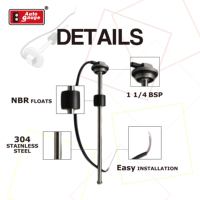 Capteur de niveau d'eau/carburant électrique industriel en acier inoxydable 1 1/4 BSP 240-33 OHM universel pour bateau marin, voiture, générateur