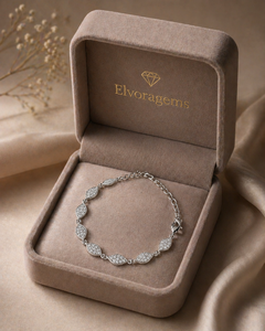 Pulsera de Cadena con Perlas de Agua Dulce y Diamantes Corte Marquesa Clásico, Bañada en Rodio, Plata 925, para Uso Diario Femenino - Product Image 6