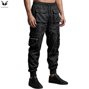Good Supplier New Trendy Multi-Pocket With Reflective Piping & Zipper Water-Resistant Outdoor Streetwear <b>Tech</b> Wear Pants - Product Image 4