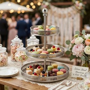 Handmade SS304 Satin Steel Buffet <b>Riser</b> 30 cm Brushed Satin Gallery Stand Food Safe for Decor Party Tableware <b>Table</b> Decorations - Product Image 2