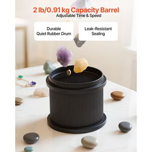 Kit Lucidatrice per Pietre da 2 libbre con 4 Regolazioni di Velocità, Timer 1-9 Giorni, Copertura Fonoassorbente in PC, Voltaggio 220V - Product Image 5