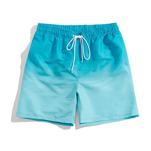 Short de bain dégradé rouge pour homme, séchage rapide, cordon de serrage, taille élastique, décontracté, 100 % polyester, longueur courte - Product Image 4