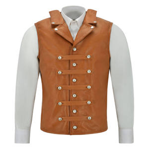 Chaleco de Cuero Genuino Personalizado para Hombre, Chaleco sin Mangas con Múltiples Bolsillos, Impermeable, Transpirable, Estilo Motociclista, Informal para Invierno y Actividades al Aire Libre - Product Image 4