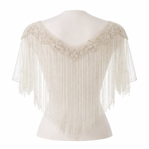 Cape à franges perlées pour adultes en polyester/coton/matériaux divers - Service OEM pour commandes de mariage en gros - Fournisseur direct d'usine - Product Image 2