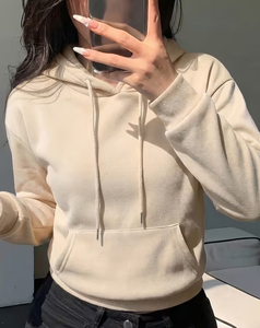 Women's Oversized Solid Fleece Pullover Hoodie Sweatshirt with Front Pocket Casual Winter Wear - Product Image 6