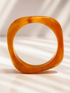 Bracelets en acétate de marbre avec incrustation de résine colorée, géométrie irrégulière transparente, bijoux vintage de créateur en acrylique pour femmes - Product Image 4